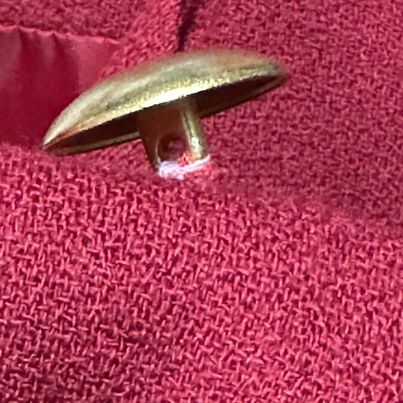 CHRISTIAN DIOR Maroon Blazer Jacket With Goldtone Buttons 100% Wool Size 4  - Picture 7 of 10